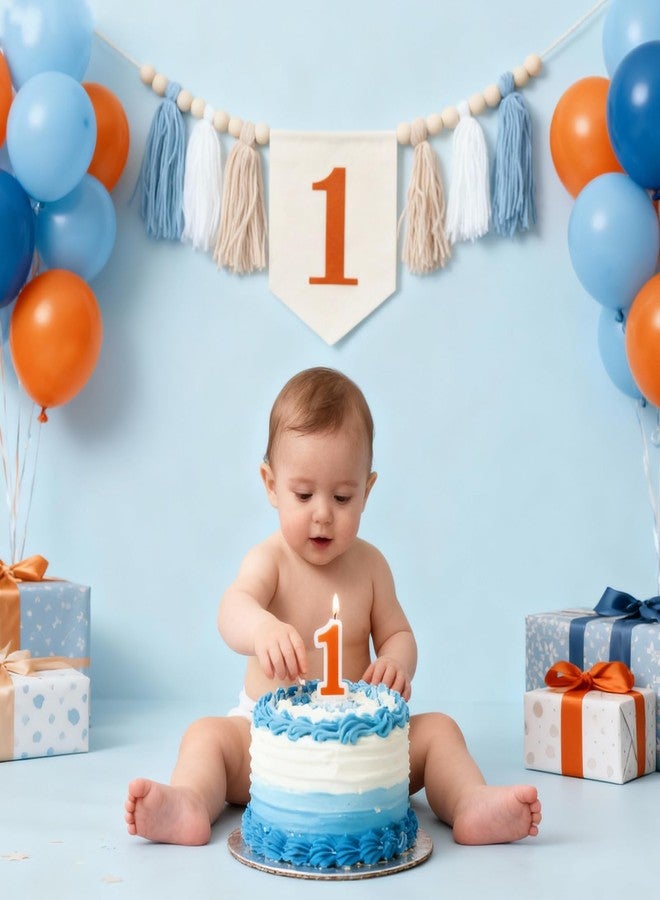Tanice High Chair Banner for First Birthday Boy/Girl, Pre-Assembled Number One Banner with Tassels for Highchair, 1st Birthday Party Decorations - Image 4